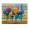 thumbnail image 3 of Designart 'Ornamental Colourful Trees IV' Modern Print on Natural Pine Wood, 3 of 5
