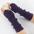 thumbnail image 3 of Cheers.US 1Pair Women's Fingerless Glove Winter Knit Thumb Elbow Length Arm Warmers, 3 of 6