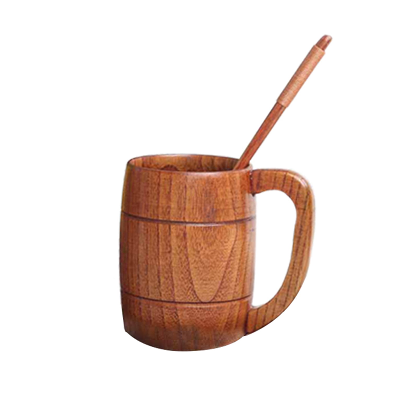 Vintage Bar Cup Beer Mug Wood,Wooden Coffee Mug Stainless Steel Beer Mug With Wood,Handmade Wooden Beer Mug with 18oz-500ml Great Beer Gift Ideas Wooden Beer Tankard for Unisex Wooden Mug