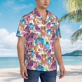 thumbnail image 3 of Logiee Watercolor Owl Print Mens Hawaiian Shirts,Loose-Fit Short Sleeve Button Down Tropical Aloha Beach Shirt,Summer Vacation Wedding Tops,XX-Large, 3 of 7