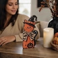 thumbnail image 7 of Halloween Decor Wooden Cat Figurine 10 Inch Vintage Style with Witch Hat Bow Tie and Pumpkin Motif for Indoor Home Tabletop Decor, 7 of 7