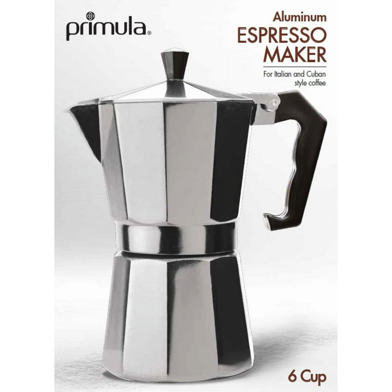 Primula Classic Stovetop Espresso and Coffee Maker, Moka Pot for Italian  and Cuban Café Brewing, Greca Coffee Maker, Cafeteras, 6 Espresso Cups,  Black