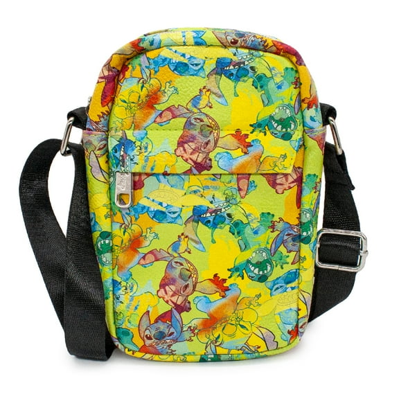 Disney Bag, Crossbody, Lilo and Stitch, Stitch Poses Stacked Multi Color, Vegan Leather