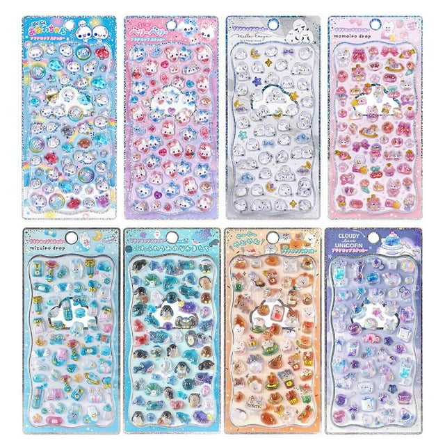 Embossed Animal PVC Sticker for Craft Journal Planner Photo Album Scrapbooking Kids Motivational Sticker for Rewarding