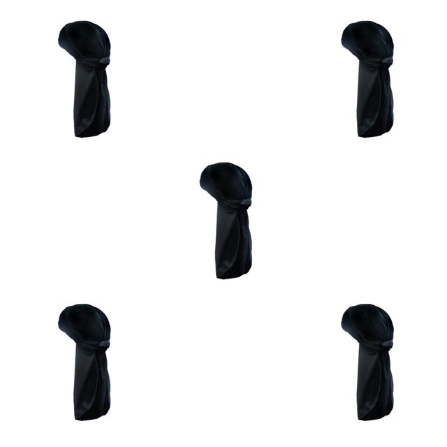 Minnieouse 6 piezas Velour Headwraps Estilo bohemio Sombrero de pirata Estilo musulmán Atractivo Elasticidad Cuidado del cabello Gorro para el Negro 5Conjunto