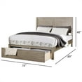 thumbnail image 3 of Benzara Kali Wood California King Size Platform Bed in Light Tan Brown, 3 of 5
