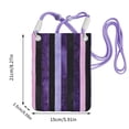 thumbnail image 2 of Multi-Color Cross-Body Handbag 8.27×5.91in Waterproof, Scratch-Resistant And Odor-Free Detachable Shoulder Strap Violet White Stripe_4, 2 of 6