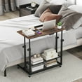 thumbnail image 4 of Costway Mobile Stand up Desk with Tilting Tabletop Storage Shelves Wheels for Living Room, 4 of 10