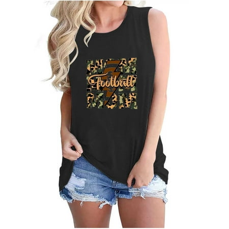 Baseball Mom Tank Tops, Women Casual Sleeveless Tee Shirt Letter Print Summer Comfortable Mother's Day Loose Blouse Best Deals Today On Clearance Cool Things Under 100 Dollars #5