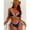 Blue, variant on Summer Beach Binding Trim Bikini Set Triangle Bra & High Cut Bottom 2 Pieces Pink Swimsuit