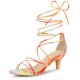 thumbnail image 1 of Sandalias de tacón Allegra K con cordones y tiras efecto Tie Dye Naranja 40, 1 of 6