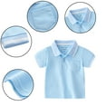 thumbnail image 4 of LYMAYTER Toddler Baby Boys Short Sleeves T-Shirt Summer Lapel Button Tee Shirt Tops for 1-6T, 4 of 10