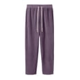 thumbnail image 4 of LODIENY Mens Double Sided Fleece Large Size (S-5XL) Pants Baggy Straight Leg Open Bottom Stretch Drawstring Heavyweight Warm Lounge Sweatpants with Pockets Purple S, 4 of 8