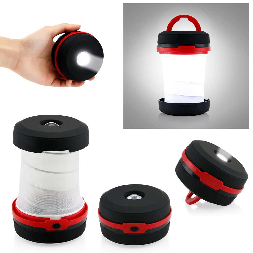 Portable LED Camping Lantern Red Bright Light Adjustable Indoor Outdoor Battery