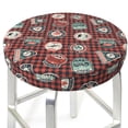 thumbnail image 3 of KLL Mountain Adventure Badges Round Bar Chair Cushion Cover 14 inch ,Bar Stool Protector with Elastic, Soft Washable, 3 of 6