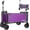 Purple, variant on Folding Utility Wagon with Convertible Seat, Heavy Duty 220LBS Capacity, Portable Cart with Dog Leash, for Outdoor Camping Beach Shopping (Dark Blue)