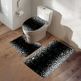 thumbnail image 6 of Silver Black Glitter Bathroom Rugs 3-Piece, Bath Mat Set Super Absorbent Toilet Lid Cover and Soft Plush,Non-Slip Bath Rug Floor for Tub, Shower, Bathroom, 6 of 6