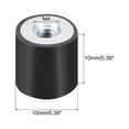 thumbnail image 3 of 10x10mm Rubber Female M4 Thread Isolator Replaces Anti Vibration Pads Flat, 3 of 6