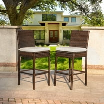 Harbourside Prime Garden Outdoor Wicker Bar Stools - Set of 2, White