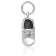 14K Solid White Gold Shoe Necklace Chain Pendant Charm