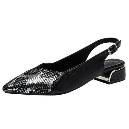 

New Branded European American Short Heel Chunky Summer Shoes Pointed Toe Strap Ladies Sandals Mix Color Women Shoes Soft Sandals