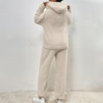 thumbnail image 5 of Tweang Sweater Sets for Women Womens Sets 2 Piece Outfits Fall Womens Sweatsuits 2 Piece Set Womens Lounge Set Pjs Sets for Women's Pajama Sets Gym Sets Beige S, 5 of 8