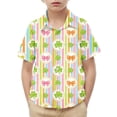 thumbnail image 5 of Boys St.Patrick's Day Shirt Clover Printed Short Sleeve Button Up Shirts Hawaiian Beach Casual Dress Shirts Size 2-10 Years, 5 of 6