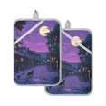 thumbnail image 7 of Yayeee Pot Holders Kitchen Heat Resistant with Pocket 7"x9.8" Cotton Oven Cooking Hot Pads, Purple Street, 7 of 7