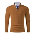 thumbnail image 2 of BXINGOHAI Men's Quarter Zip Pullover Long Sleeve Golf Shirts for Men Thermal 1/4 Half Zip Sweatshirts Coffee 2XL, 2 of 7