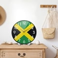 thumbnail image 6 of GZHJMY Fashion Jamaican Flag Round Wall Clock, 9.5 Inch Silent Battery Operated Quartz Analog Quiet Desk Clock for Home,Office,School, 6 of 7