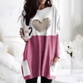 thumbnail image 2 of Holzkary Sweatshirts for Women Hoodies Lightweight Round Neck Long Sleeve Heart Pattern Sweatshirt with Pockets Graphic Printed Pullover Top Comfy Fall Winter Outfits Clothes 2025 Fashion Pink L, 2 of 4