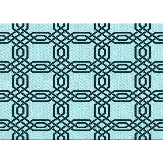 Ahgly Company Machine Washable Indoor Rectangle Transitional Blue Jay Blue Area Rugs, 2' x 4'