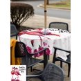 thumbnail image 4 of Outdoor Tablecloth with Umbrella Hole and Zipper, Valentine's Day Square Table Cloth 54x54 Inch Waterproof Tablecloth, Red Flamingos Roses Love Romance White Picnic Table Cover for Patio Camping, 4 of 7