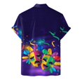 thumbnail image 2 of Camisas Para Hombre Manga Larga Regular Fit Camiseta con estampado digital 3D para hombre Camisa de manga corta Solapa superior (Hot Pink, 3XL), 2 of 4