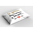 thumbnail image 2 of Ambesonne Spanish Pillow Sham 2 Pack, Te Quiero Love Words, 36"x20", Black Camel White, 2 of 3