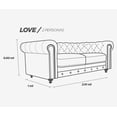 thumbnail image 2 of Sala Chesterfield 100% de Piel Genuina Sofá y Love Seat Chocolate ConfortoPiel Chesterfield Grasso, 2 of 5