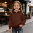 thumbnail image 2 of Playtopia Youth Solid Color Drawstring Waffle Knit Pullover Hoodie 320g Polyester Kangaroo Pocket Unisex Long Sleeve Daily Casual Sweatshirt 1PC Kids Sizes 100-160, 2 of 6