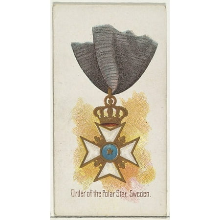 N30 Art - Order of the Polar Star Sweden from the Worlds Decorations series (N30) for Allen & Ginter Cigarettes Poster Print (18 x 24)