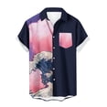thumbnail image 2 of CALAFEBILA Men's Hawaiian Shirt Casual Button Down Tropical Print Short Sleeve Holiday Beach Shirts Loose Fit Summer Mens Tops, 2 of 5