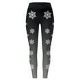 thumbnail image 4 of Fsqjgq Christmas Leggings for Women Novelty Snowflake Printed Holiday Workout Leggings Casual Stretchy Tights Yoga Pants Joggers S Grey, 4 of 5