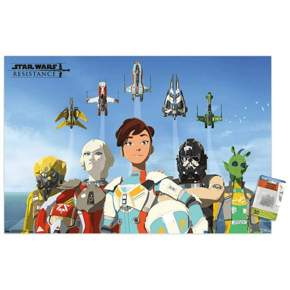 Star Wars: Resistance - Flight Wall Poster with Push Pins, 22.375" x 34"