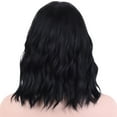 thumbnail image 4 of BERON Black Wigs Short Curly Bob Wig with Bangs Wavy Hair Wigs 14 Inches Women's Synthetic Wigs Daily Party Use, 4 of 5