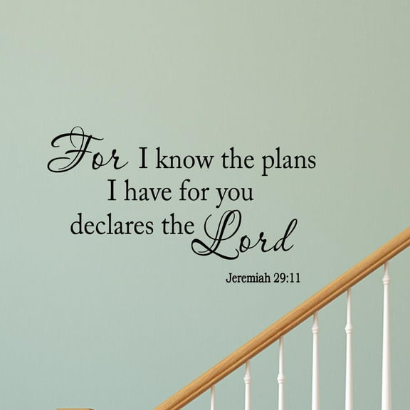 VWAQ For I Know the Plans I Have for You Declares the Lord Bible Decal Wall Quote Faith Home Decor Stickers