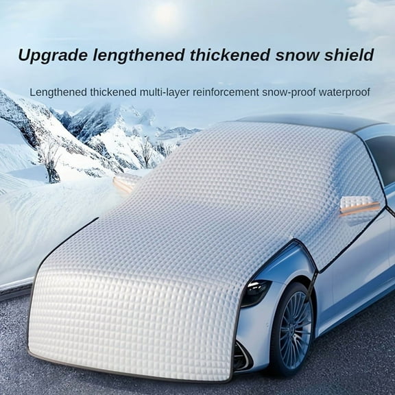 Car Snow Cover for Ice and Snow, 91"x98" Universal Frost Protector for Cars, SUVs & Trucks, Waterproof 600D Oxford Fabric with Side Flaps, Easy Install & Storage