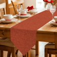 thumbnail image 2 of Rust Red Table Runner Linen Burlap Table Runner 72 Inches Long Rustic Farmhouse Solid Color Dresser Scarves for Kitchen Island Coffee Dining Room Party Wedding Banquet Holiday Decoration 16"x72", 2 of 8