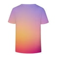 thumbnail image 5 of Joau Women's Casual Gradient Color Printed Blouse V-neck Short Sleeve Loose T-shirt Tops Summer Plus Size Tops on Clearance, 5 of 5