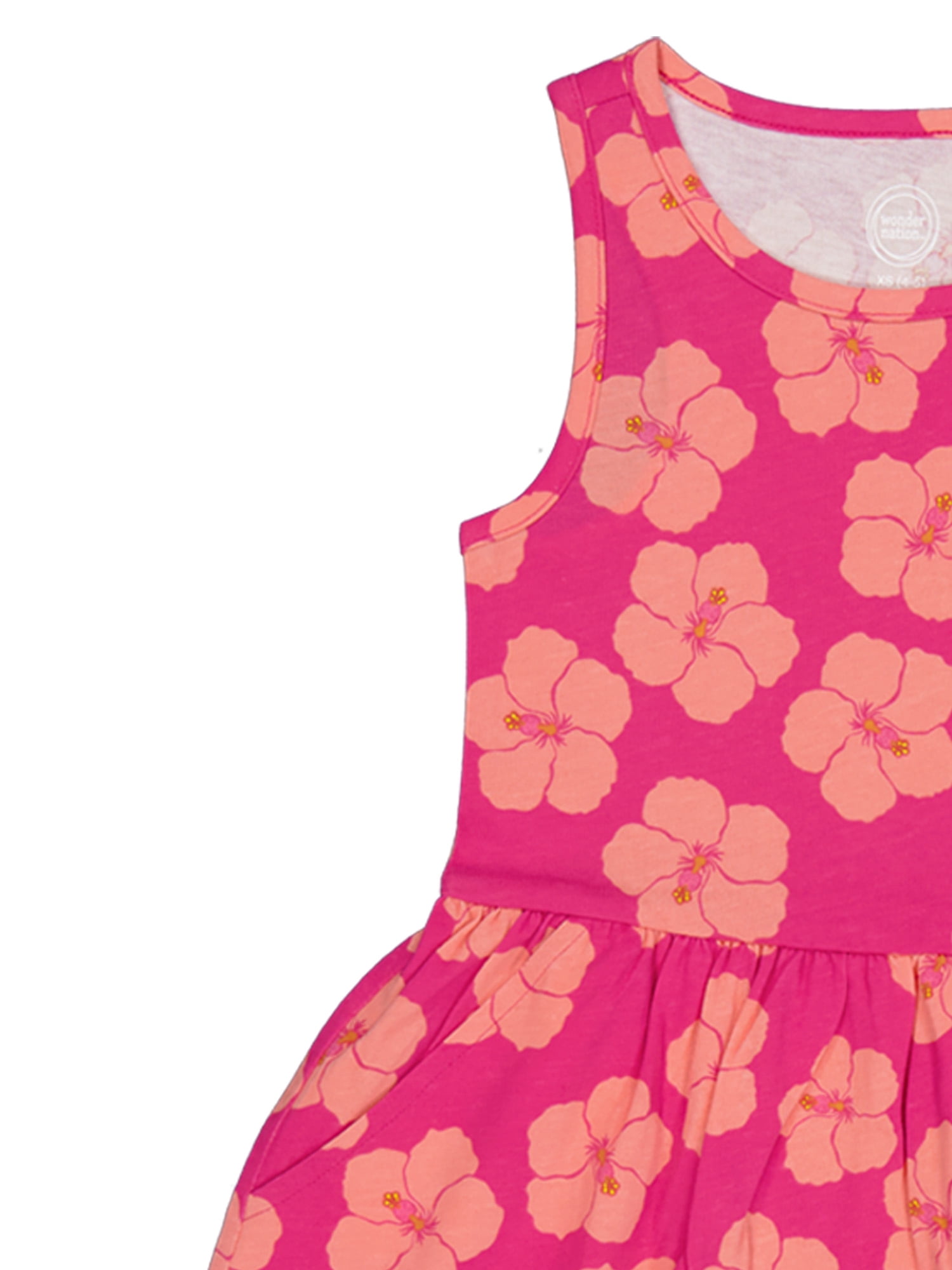 Wonder Nation Girls Tank Play Dress 2pk, Sizes 4-18 & Plus