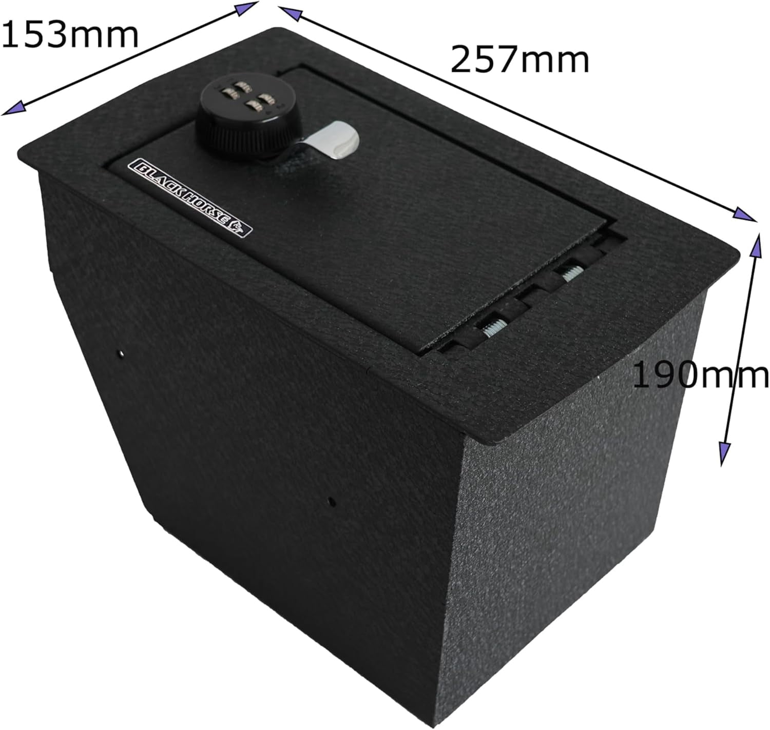 Black Horse Center Console Safe Security Lock Box, Black Gun Box Organizer, with 4 Digit Combination Resettable Lock Compatible with 2023-2024 Honda CR-V-ASHC02