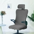 thumbnail image 6 of Elastic Stretch Office Chair Seat Covers Washable Water Resistant Rotating Armchair Slipcover for Home Kitchen Swivel Computer Desk Chairs Dark Grey, 6 of 8
