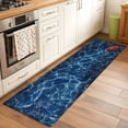 thumbnail image 2 of Navy Blue Ocean Waves 2'x6' Runner Rugs for Hallway Kitchen Bedside Non Slip Washable, Red Boat Coastal Entryway Rug Runners with Rubber Backing, Long Carpet Runner for Laundry Room, 2 of 8